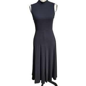Who What Wear -1229 Women's Wimsygoth Black Mockneck Tie Back Midi Dress Size XS